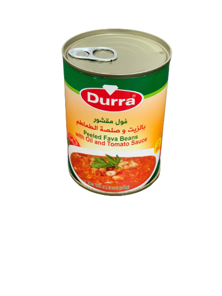 Foul Medammes Peeled Fava beans w Oil & Tomato Sauce, 400 g - Durra (Box of 24)