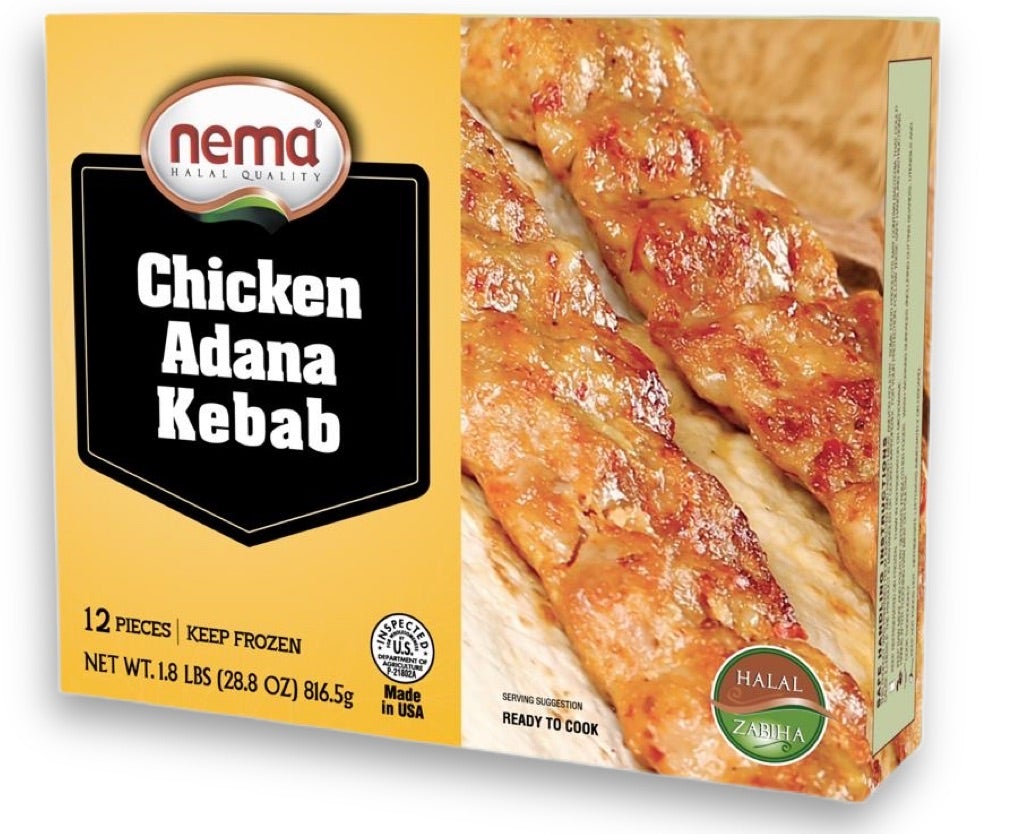 NEMA CHICKEN ADANA KEBAB - 12 PC 1.8 LB (Box of 10)