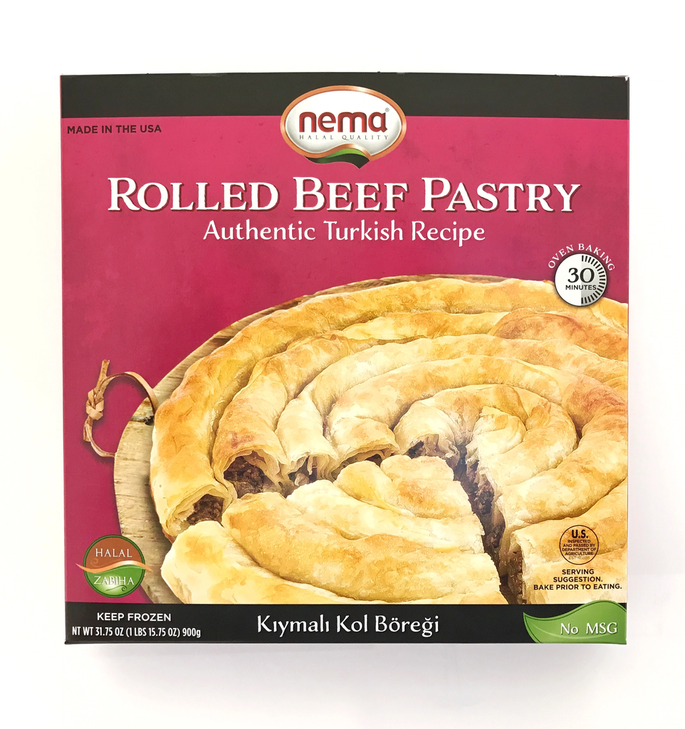 NEMA ROLLED BEEF PASTRY - Kiymali Kol Boregi 900g (Box of 8)