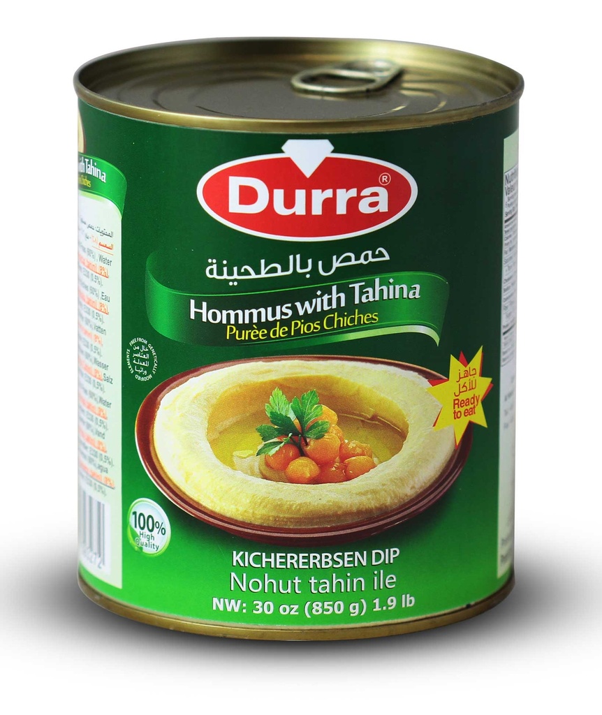 Hommus with Tahini (Chickpeas Dip) 850g- Durra (box of 12) -new