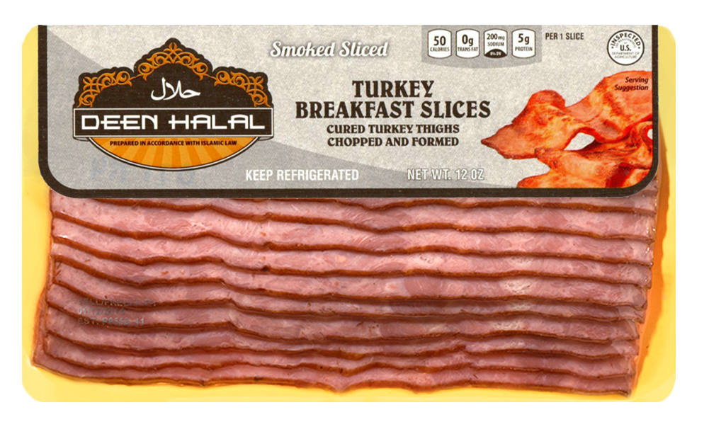 Deen Halal Turkey Breakfast Slices 12 oz., (Box of 12)