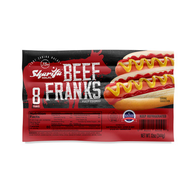 SHARIFA BEEF FRANKS 12 OZ (Box of 12)