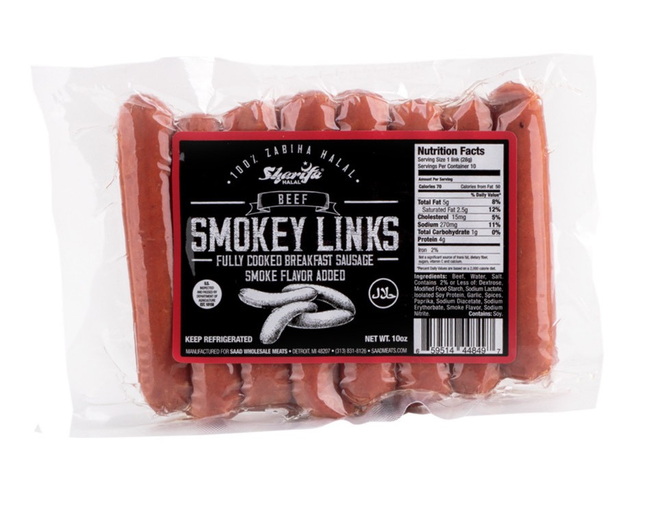 SHARIFA BEEF SMOKEY LINKS 10 OZ (Box of 16)