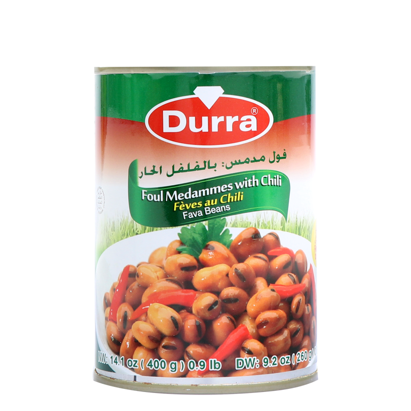 Fava Beans - Foul Medammes with chilli 400g - Durra (Box of 24