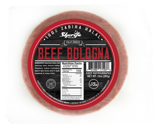 [SD003-SHBBOLOG] SHARIFA BEEF BOLOGNA 10OZ (Box of 12)