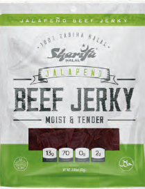 [SD010-SHBJJALP] SHARIFA BEEF JERKY JALAPENO (Box of 12)