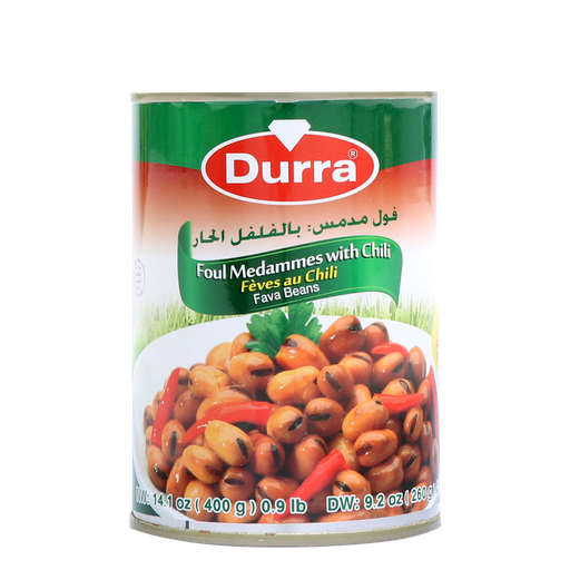 [D60017] Fava Beans - Foul Medammes with chilli 400g - Durra (Box of 24