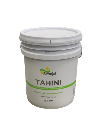 [Ses005] Sesajal Tahini (100% ground Hulled Sesame) 40lb Pail - RETAIL Kosher