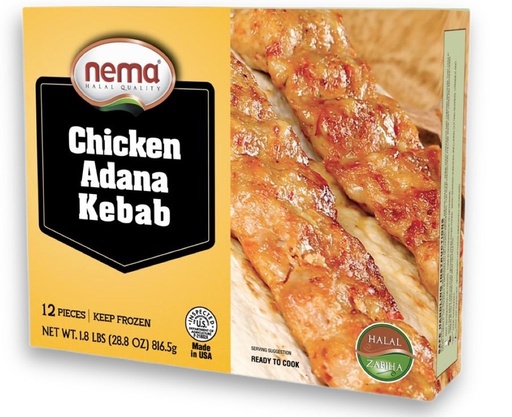 [NA0061-KBN03] NEMA CHICKEN ADANA KEBAB - 12 PC 1.8 LB (Box of 10)