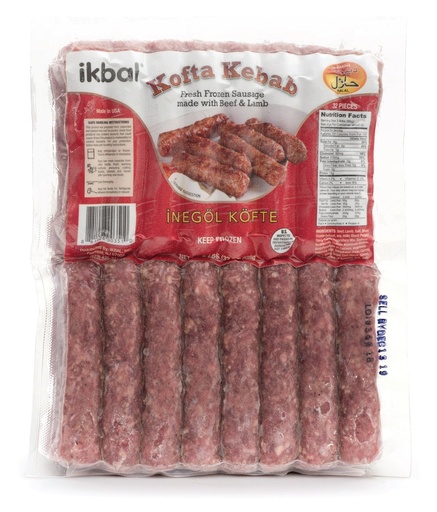 [NA0062-KBK01] IKBAL BEEF & LAMB KOFTA KEBAB - INEGOL KOFTE - 32 PC 2 LB (Box of 12)