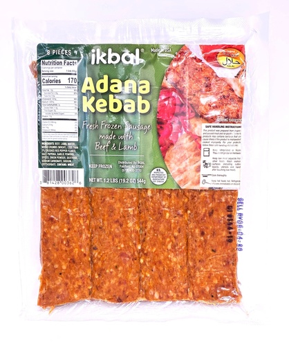 [NA0063-KBK02] IKBAL BEEF & LAMB ADANA KEBAB - 8 PC 1.2 LB (Box of 18)