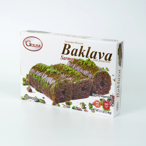 [NA0086] GOLDA PISTACHIO ROLLS - Sarma (1.4 kg) 3.1 LB (Box of 6)