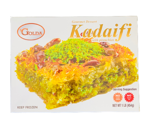 [NA0097] GOLDA KADAIFI WITH PISTACHIOS (1 lb) 1 LB (Box of 12)