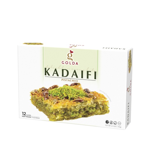 [NA0092-DSG31] GOLDA KADAIFI WITH PISTACHIOS (1.2 kg) 2.75 LB (Box of 6)